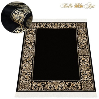 Designteppich Luxus Teppich Wohnzimmer Barock schwarz gold beige oder rot kurzflor, Belle Arti, Rechteckig schwarz Rechteckig - 200 cm x 280 cm