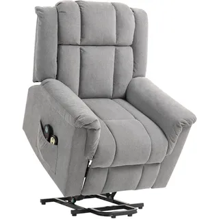 Homcom Relaxsessel mit Aufstehhilfe Polyester 85 x 104 x 91 cm Dunkelgrau elektrisch