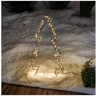 esotec Solarleuchte Metall H=50cm 200 LEDs warmweiß 103402 schwarz