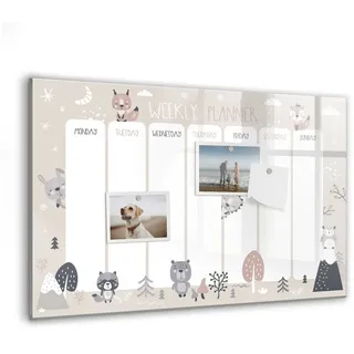 Tulup Magnettafel Wochenplaner aus Glas 60x40cm Zusätzlich 5 Magnete, Marker und Schwamm