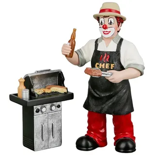 Gilde Clown Chefgriller aus Kunstharz, Grillgeschenk - Geschenk Deko Figur und Sammlerstück - Mehrfarbig, 15 cm hoch, 13 cm breit, 7 cm tief