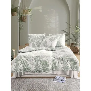 IRISETTE Easy 8649 Floral Baumwolle Grün 135 x 200 cm + 2 x 80 x 80 cm