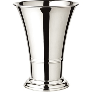 EDZARD Vase Tromba (Ø 19 cm, Höhe 25 cm), schwerversilbert - Blumenvase in Silber - Moderne Tulpenvase als Tischdeko
