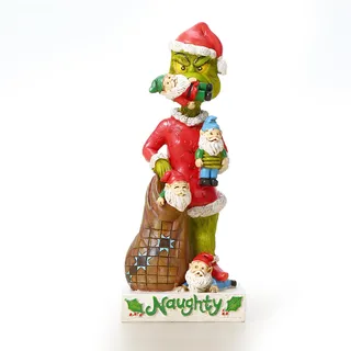Tuzsocr Grinch Weihnachtsdekorationen, Harz Grinch Esszwerge Statue, Grinch Monster frisst Zwerge Ornament, Lustige Grün Grinch Xmas Decor für Halloween, Zuhause, Urlaub, Partei, Patio, Rasen