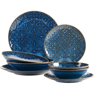Mäser Trad. Tiles Kombiservice 8-tlg. blau