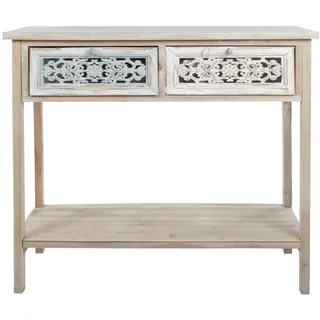 elbmöbel Konsole Beistelltisch braun antik Landhaus Shabby chic Anrichte Sekretär Holz weiß Schublade beige massiv Tisch