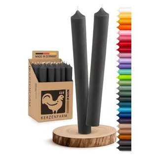 Stabkerzen 10 Stück Tafelkerzen durchgehend gefärbt Spitzkerzen für die Tisch-Deko zur Hochzeit Weihnachten & Party Farbe: Anthrazit-Grau Höhe:18cm