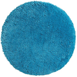 PANA® Runde Badematte Hochflor (Ø 90 cm) • Badteppich rund aus weichen Mikrofasern • Saugstark & waschbar • Runder Duschvorleger, Badvorleger, Badezimmerteppich rund • Farbe: Petrol