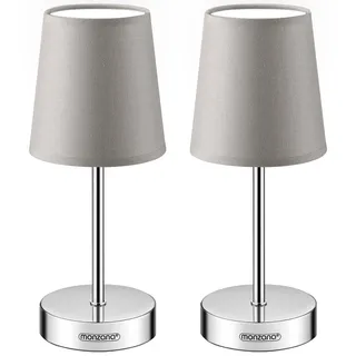 monzana Nachttischlampe Grau 2 St.