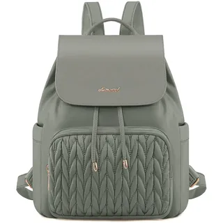 LOVEVOOK Rucksack Damen Klein, Elegant Cityrucksack Kleiner Tagesrucksack | Wasserdicht Damenrucksack Rucksacktasche Mini Casual Backpack Women Modern für Freizeit Reisen Schule Arbeit, Grün
