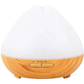 Aroma Diffuser Holzdesign mit weiß - Aromadiffuser für ätherische Öle mit LED Licht 3-in-1: Ultraschall Diffusor, Luftbefeuchter und Nachtlicht - 400 ml - aus der Apotheke