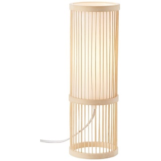 Brilliant Tischleuchte Nori, ohne Leuchtmittel, 36 cm Höhe, Ø 12 cm, E27, Bambus/Textil, natur/weiß braun
