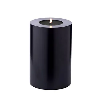 Edzard Dauerkerze Cornelius (Höhe 15 cm, Ø 10 cm) Schwarz, Teelichthalter hitzebeständig bis 90 Grad