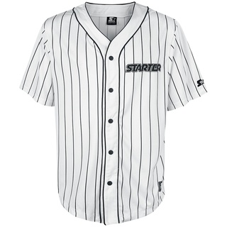 Starter Kurzarmhemd - Baseball Jersey - S bis M - für Männer - Größe S - weiß - S