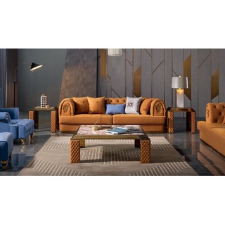 JVmoebel Couchtisch, Luxus Design Tisch Kaffee Beistell Tische Wohnzimmer Quadratisch Italien Möbel orange