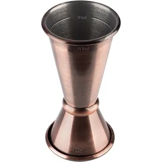 Buddy ́s Bar - Barmaß, 2/4 cl Doppelmaß, Innenmaße 1 cl / 3 cl, hochwertiges Barmaß, lebensmittelecht, Jigger zum Abmessen von Zutaten für Cocktails, Kupfer antik