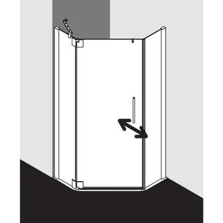 Kermi Pasa XP Fünfeck-Duschkabine Pendeltür links 90 x 90 cm PXL4709018VAK