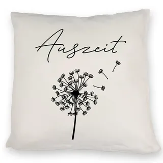 speecheese Pusteblume Kissen mit Spruch Auszeit Blume Relax Ecke Zuhause Chillen Seele Lieblingsplatz - Perfekt für Ihre entspannende Auszeit