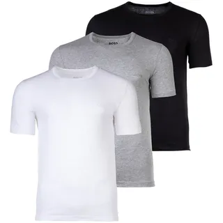 BOSS Herren T-Shirt, 3er Pack - RN 3P Classic, Rundhals, Kurzarm, Cotton, uni Schwarz/Grau/Weiß 2XL