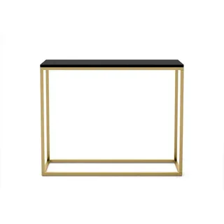 Bettso Konsolentisch, Schwarz, Gold, Holzwerkstoff, Metall, 100x80x25 cm, Wohnzimmer, Wohnzimmertische, Konsolentische