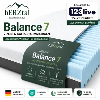UNSERE TV LEGENDE: hERZtal 7 - Zonen Wellness Matratze / bekannt aus dem TV - 80x200 cm / H4/H5