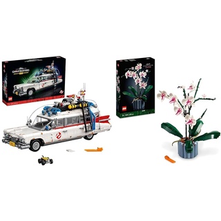 LEGO 10274 Icons Ghostbusters ECTO-1 Auto großes Set für Erwachsene & 10311 Icons Orchidee Künstliche Pflanzen Bausatz mit Blumen