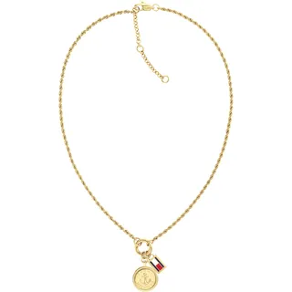 Tommy Hilfiger Kette mit Anhänger CHARMS Blau/Gelb/Gold/Rot Edelstahl