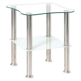 Haku-Möbel Beistelltisch 33310, transparent, aus Glas / Metall, 40 x 47 x 40cm, quadratisch
