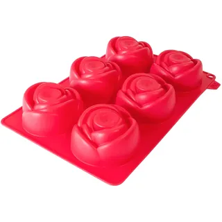 Cécoa - Silikon-Form, 6 Rosen, 3D