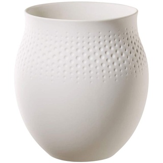 Villeroy und Boch Collier Blanc Vase Perle No. 1, 16,5 x 16,5 x 17,5 cm, Premium Porzellan, Weiß