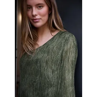 street one studio Damen Langarm Bluse mit V-Neck aus Chiffon - 40