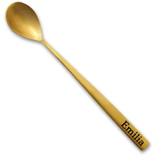 Löffel mit Gravur Wunschtext gold oder silber dein Name Text personalisiert Geschenkbox tolle Geschenkidee graviert Esslöffel Kaffeelöffel (Eislöffel gold)