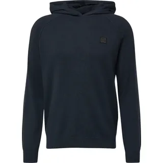 Hochwertiger Strickhoodie aus Merino-Kaschmir-Mix - blau - XL