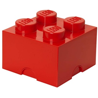 LEGO Aufbewahrungsstein, 4 Noppen, Stapelbare Aufbewahrungsbox, 5,7 l, rot 25 x 25 cm, h 18 cm Bright Red