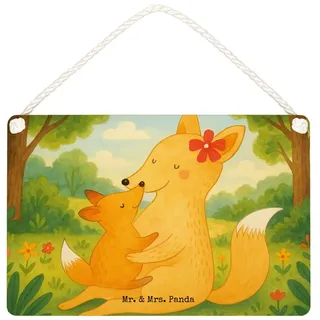 Mr. & Mrs. Panda Hinweisschild Fuchs Mama Design, Schild DIN A6, Weiß, Schoß, Muttertag, hängeschild, (Packung), Deko Schild Wandschild hängeschild weiß DIN A6 | 14.8 cm x 10 cm x 10.5 cm