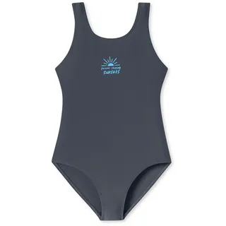Schiesser Badeanzug Aqua Teens Girl Bade-Anzug Schwimmen bauchweg grau 140