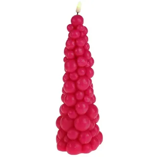 LED Bubble Tree Kerze pink magenta 3D Batterie Timer Echtwachs Weihnachten