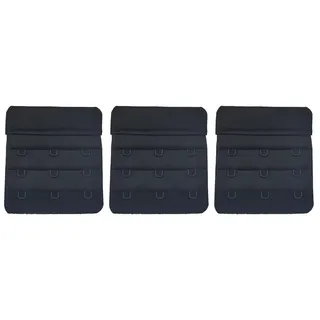 varivendo BH-Verlängerung BH-Verlängerungen 3er Set Schwarz 3-reihig 57 mm (Stück, 3 St), BH-Verlängerung BH-Extender BH-Verlängerungsstück BH-Erweiterung B schwarz 57mm