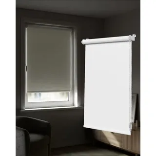 Victoria M. Tenebra Verdunkelungsrollo Klemmfix Rollo Fensterrollo, Sichtschutz, Verdunkelnd, Ohne Bohren inkl. Montagematerial, 35 x 160 cm, Weiß