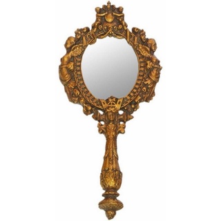 Casa Padrino Barockspiegel »Barock Handspiegel Antik Gold 13 x H. 28 cm - Antik Stil Schminkspiegel - Barock Deko Accessoires«