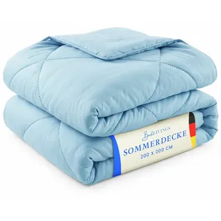 bc-agentur Bestlivings Bettdecke Hellblau, leichtes Steppbett, Mikrofaser, atmungsaktiv, ohne Bettbezug nutzbar Wärmeklasse 2, auch ideal für Reisen, Camping - Hellblau