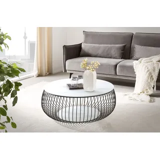 SalesFever Couchtisch Ø 86 cm Schwarz/Weiß