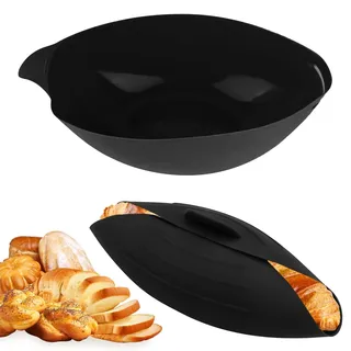 3 in 1 Brotbackform Oval, 24.5×9cm Brotbackform Silikon Brotformen, Schwarz