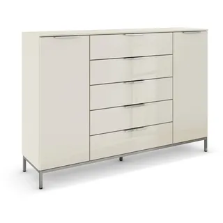 Rauch Kombikommode 160 x 111 x 42 cm Beige / Glas Beige (Champagner)