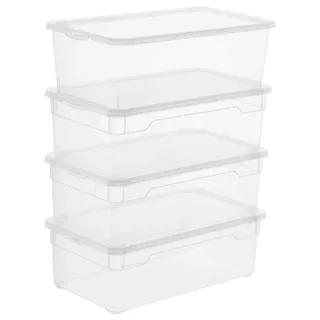 Rotho Aufbewahrungsbox transparent 33,0 x 19,0 x 11,0 cm 5 l 4-teiliges Set