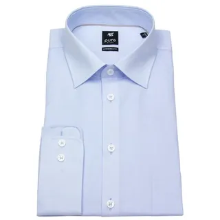 Pure Businesshemd Modern Fit leicht tailliert bügelfrei Kentkragen blau XXL