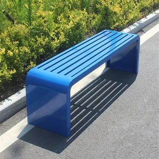 GAMAK Gartenbank Metall Wetterfest, Gartenbank 3sitzer, Parkbank Eisen Bank Blumenbank Gartenbank Metall Gartenmöbel für Garten Park Balkon (Color : Blue, Size : 100cm)