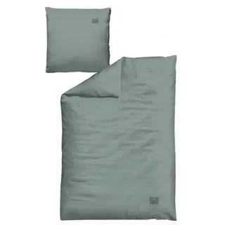 Sansibar Leinen Look Baumwolle Grün 155 x 220 cm + 80 x 80 cm