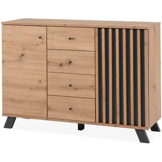 furn.design Kommode Madem 120 x 85 cm Beige / Grau