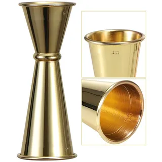 Angzhili 1 Packung Doppel-Cocktail-Messbecher, Bar-Messbecher mit Maßen, goldfarben